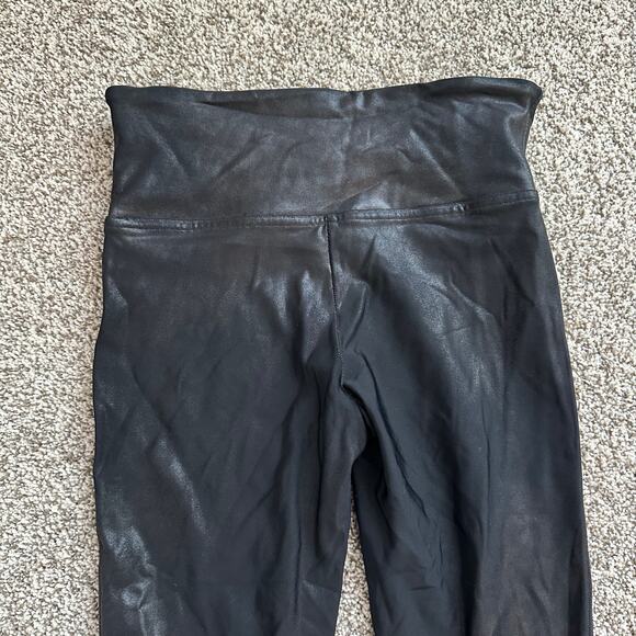 SPANX black faux leather leggings size M - Picture 5 of 11